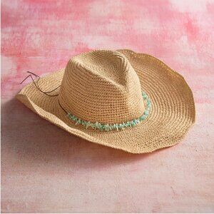 NWT Packable Hat with Beading Detail